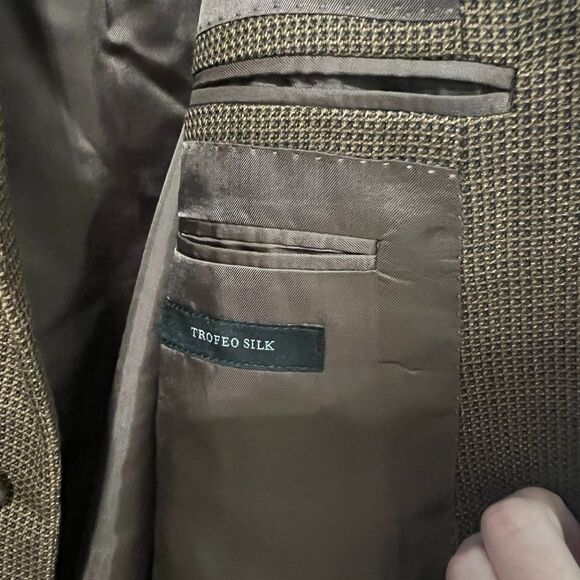 Ermenegildo Zegna Trofeo Silk Brown Glen Plaid Blazer 56L (IT)/46L (US) - Picture 4 of 7